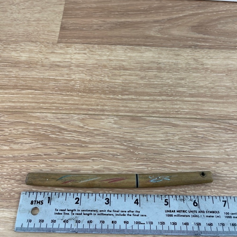 Vintage Japanese Miniature Tanto Knife Hand Painted Wood Scabbard Japan 6.5"